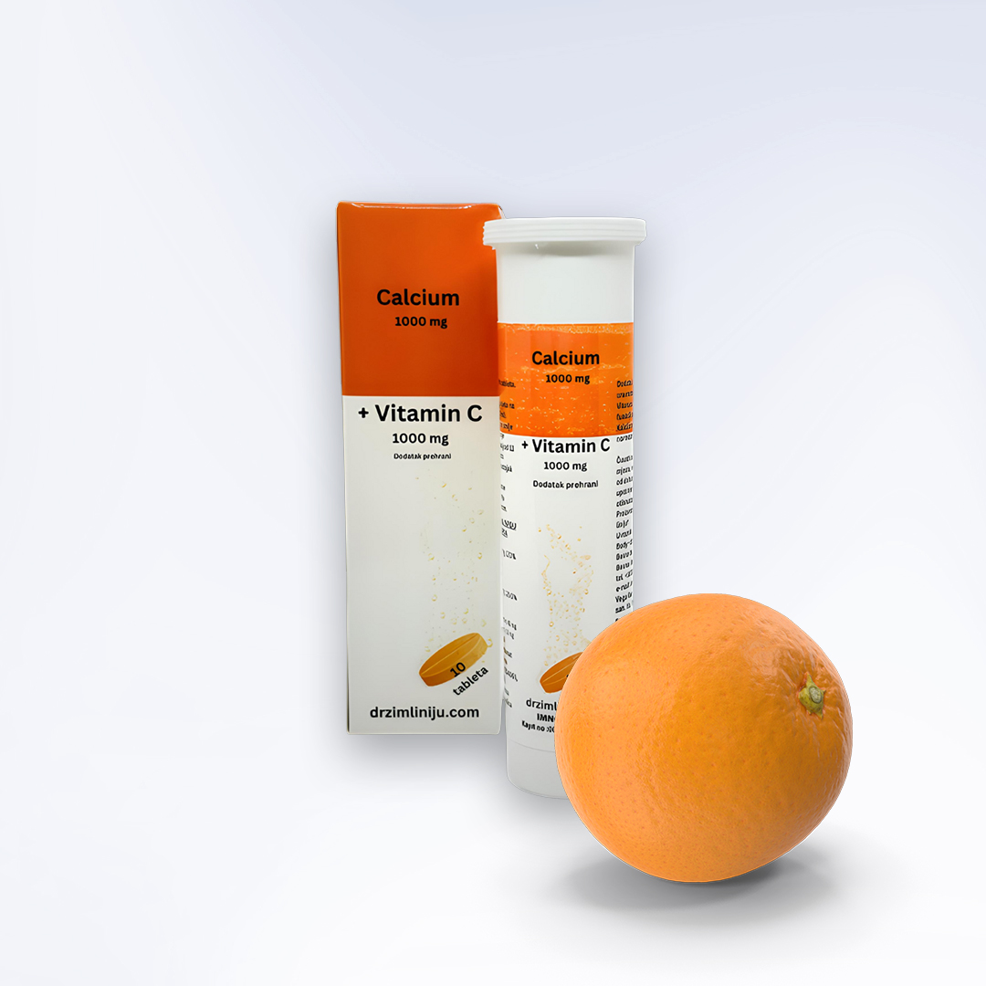 CALCIUM.jpg CALCIUM + VITAMIN C 1000 MG – ŠUMEĆE TABLETE - Image 1